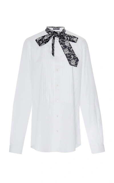 Dolce & Gabbana Pleated Button Down In White