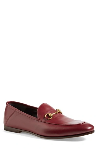 Gucci 'brixton' Bit Loafer (men) In Dark Red Leather