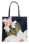 TED BAKER HERMCON CHATSWORTH BLOOM LARGE ICON TOTE - BLUE,XH8W-XB74-HERMCON