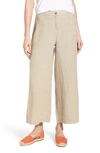 Eileen Fisher Wide-leg Cropped Heavy Linen Pants In Undyed Natural