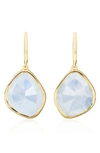 Monica Vinader Siren Nugget Semiprecious Stone Drop Earrings In Yellow Gold/ Moonstone