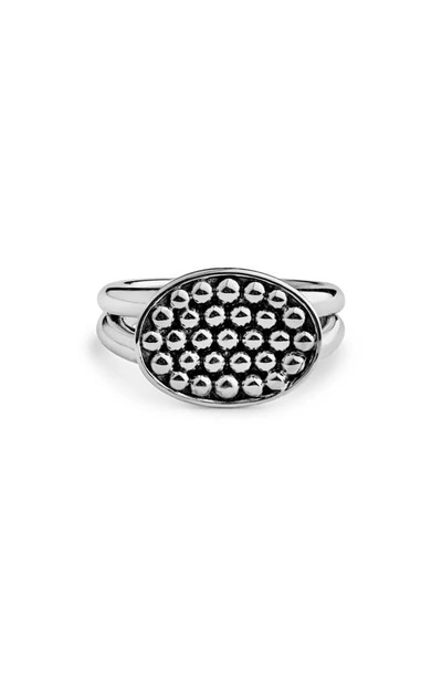 Lagos Sterling Silver Bold Caviar Horizontal Ellipse Ring