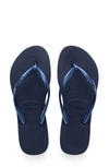 Havaianas Slim Flip Flop In Navy Blue/ Blue