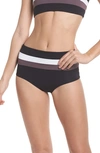 L*space Portia Reversible Colorblock Bikini Bottoms In Black