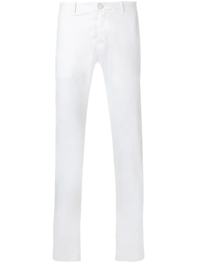 Jacob Cohen Cropped Straight Leg Trousers In White