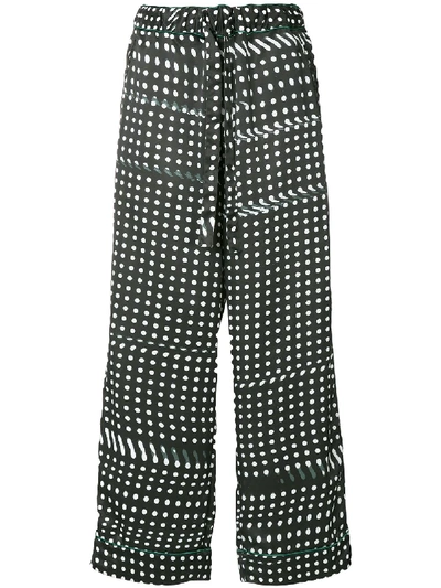 Facetasm Dotted Wide Leg Trousers In Black