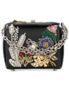 Alexander Mcqueen Box Bag 16 Embellished Lambskin Leather Bag - Black