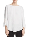 EILEEN FISHER ORGANIC LINEN BOATNECK TOP,S8OLA-T4469M