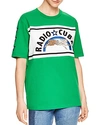 Sandro Theron Radio Cuba Embroidered Graphic Tee In Almond Green