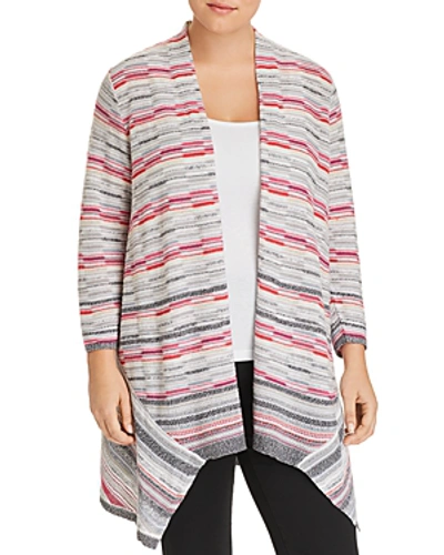 Nic And Zoe Plus Colour Mix Open Cardigan In Multi