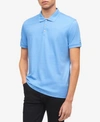 Calvin Klein Men's Liquid Touch Micro Stripe Polo Shirt In Blue Bay