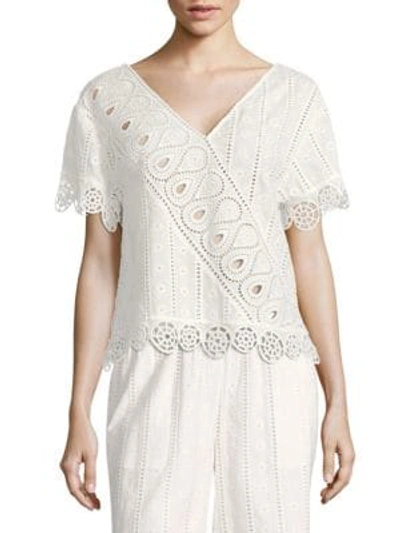 Opening Ceremony Broderie Anglaise Popover Cotton Top In White