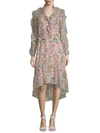 JULIA JORDAN Floral-Print Ruffled Hi-Lo Dress,0400097011583