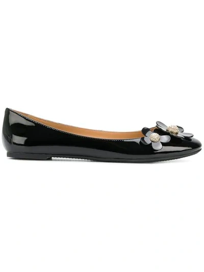 Marc Jacobs Daisy Patent Leather Ballet Flats In Black
