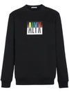 Alyx Color Block Logo Cotton Blend Sweatshirt In Black