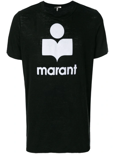 Isabel Marant Logo-print Linen T-shirt In Black