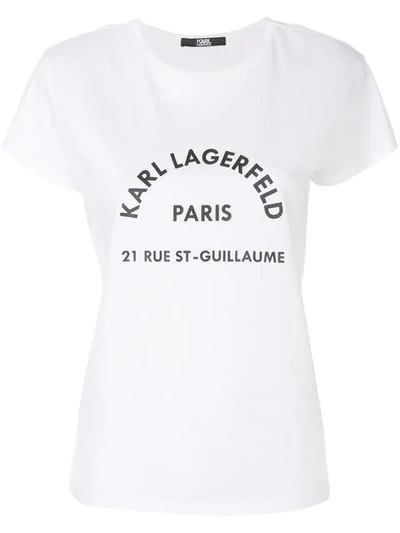 Karl Lagerfeld Address Print T-shirt In White