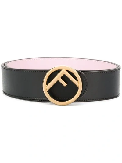 Fendi Black Reversible Logo Leather Belt