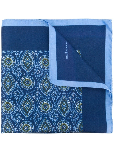 Kiton Printed Scarf - Blue