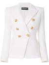 Balmain Double-breasted Wool-twill Blazer In White