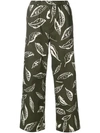ASPESI leaf print trousers,0128G22512735486