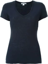 James Perse Casual Tee W Reverse Binding In Black