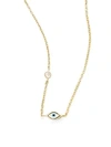 SYDNEY EVAN Diamond, Enamel & 14K Yellow Gold Mini Evil Eye Necklace