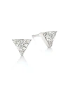 HEARTS ON FIRE Triplicity 18K White Gold & Diamond Triangle Stud Earrings