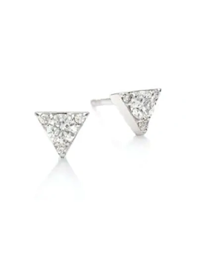 Hearts On Fire Triplicity 18k White Gold & Diamond Triangle Stud Earrings