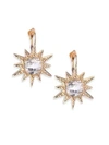 ANZIE WOMEN'S AZTEC WHITE TOPAZ & 14K YELLOW GOLD STARBURST EARRINGS,0400088710144