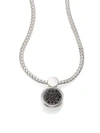 JOHN HARDY Dot Black Sapphire & Sterling Silver Lava Round Pendant Necklace