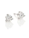 HEARTS ON FIRE WOMEN'S DIAMOND & 18K WHITE GOLD THREE-PRONG STUD EARRINGS,400088977650