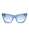 SAINT LAURENT 55MM Translucent Cat Eye Sunglasses