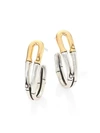 JOHN HARDY Bamboo 18K Yellow Gold & Sterling Silver Hoop Earrings