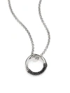 JOHN HARDY Bamboo Black Sapphire & Sterling Silver Round Small Pendant Necklace