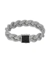 JOHN HARDY Classic Chain Black Sapphire & Sterling Silver Medium Braided Bracelet