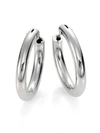 ROBERTO COIN WOMEN'S 18K PERFECT WHITE GOLD OVAL HOOP EARRINGS,455185803913
