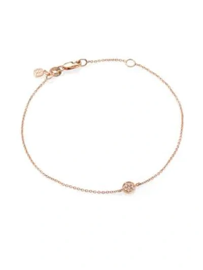 Sydney Evan Diamond & 14k Rose Gold Tiny Disc Bracelet