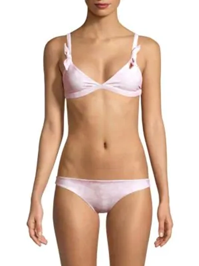 Mikoh Swimwear Bali Triangle Bikini Top In Cloud Pink