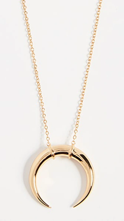 Gorjana Cayne Crescent Plated Pendant Necklace In Gold