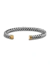 DAVID YURMAN MEN'S CABLE CUFF BRACELET IN STERLING SILVER WITH 18K YELLOW GOLD,400088826329