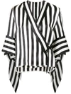 Petar Petrov Wrap-front Striped Blouse