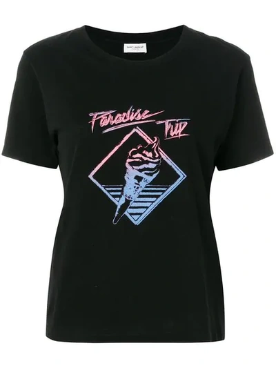 Saint Laurent Black 'paradise Trip' T-shirt