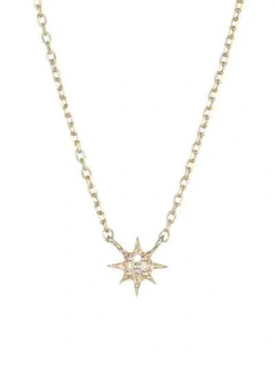 Anzie Women's Micro Aztec North Star Diamond & Gold Necklace In Yellow Gold