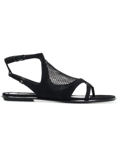 Alexander Wang Netted Panel Sandals In Black
