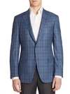 SAKS FIFTH AVENUE COLLECTION BY SAMUELSOHN Classic-Fit  Plaid Wool Sportcoat