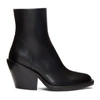 ANN DEMEULEMEESTER BLACK LEATHER SIDE ZIP BOOTS,1813-2860-W-368-099