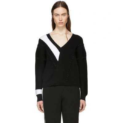 Rag & Bone Rag And Bone Black And White Cricket V-neck Sweater