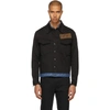 FENDI Black Denim 'Forever Fendi' Patch Jacket,FW0918 A1MT