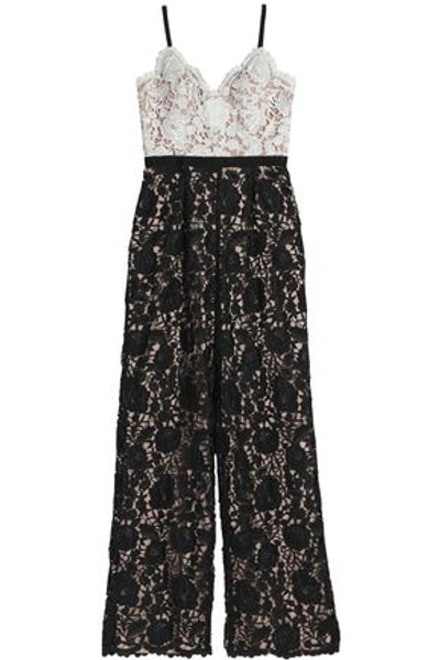 Catherine Deane Hope Two-tone Guipure Lace Jumpsuit In Black